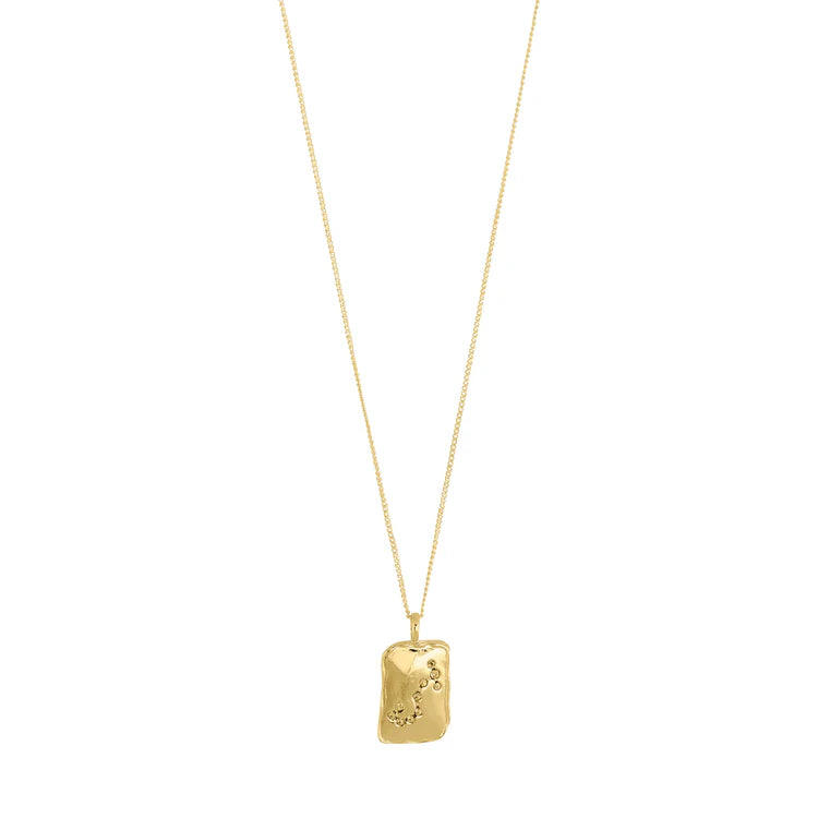 SCORPIO ZODIAC SIGN NECKLACE - SQUARE (GOLD-PLATED)