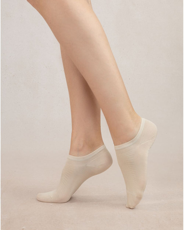 SCOTTISH YARN ANKLE SOCKS "CREAM"