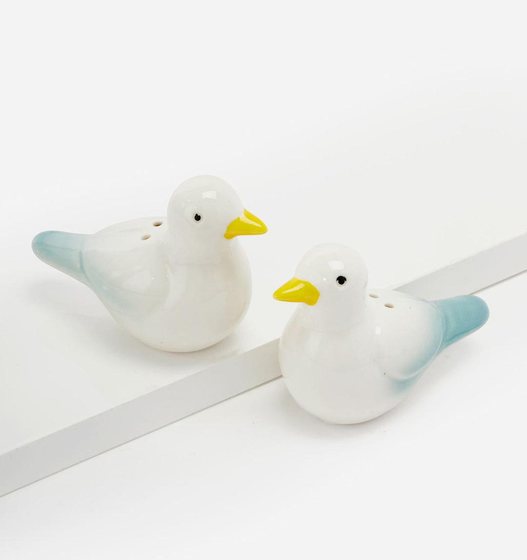 CERAMIC SEAGULL SALT &amp; PEPPER SHAKERS - SET OF 2