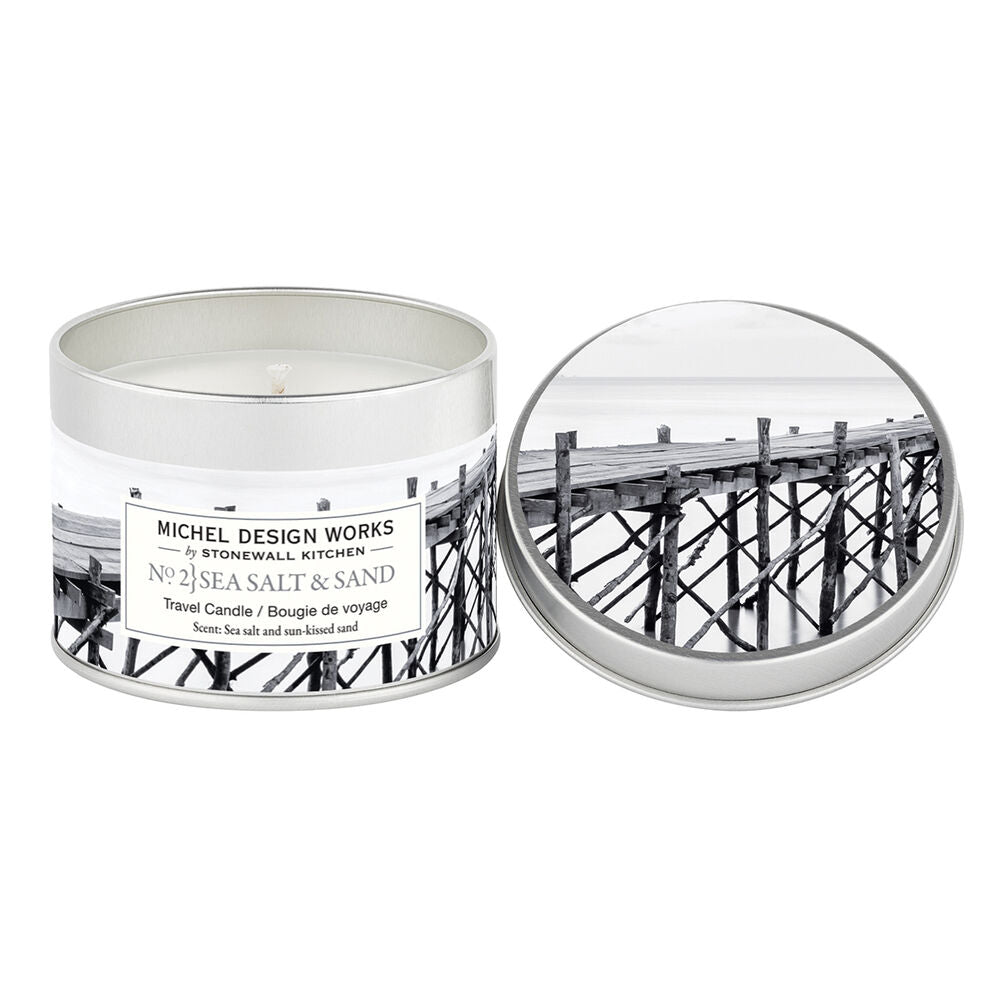 MICHEL DESIGN - SEA SALT AND SAND TRAVEL SOY CANDLE