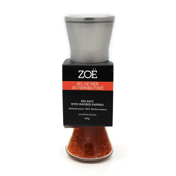 INFUSED SMOKED PAPRIKA SEA SALT 190G IN REUSABLE GLASS MILL