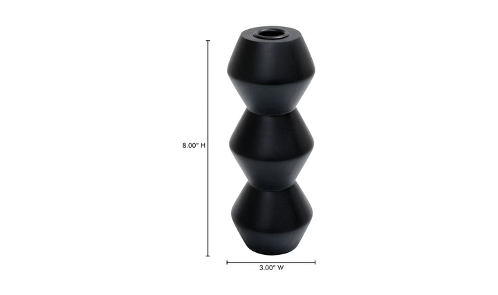 SEQUENCE LARGE WOODEN CANDLE HOLDER "BLACK"