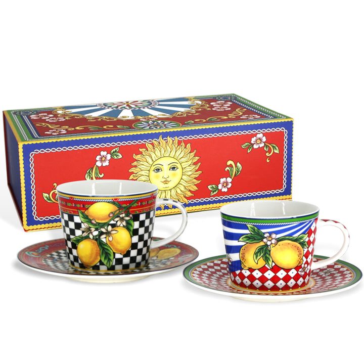 CAPPUCCINO CUPS &amp; SAUCERS GIFT SET 220ML