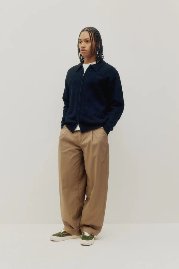 SHAGGY FULL ZIP POLO "BLACK"
