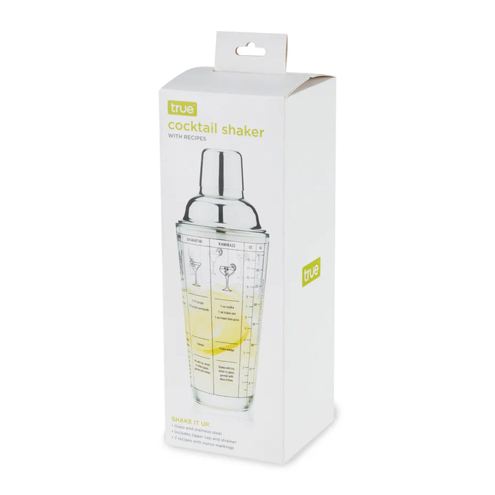 GLASS RECIPE COCKTAIL SHAKER