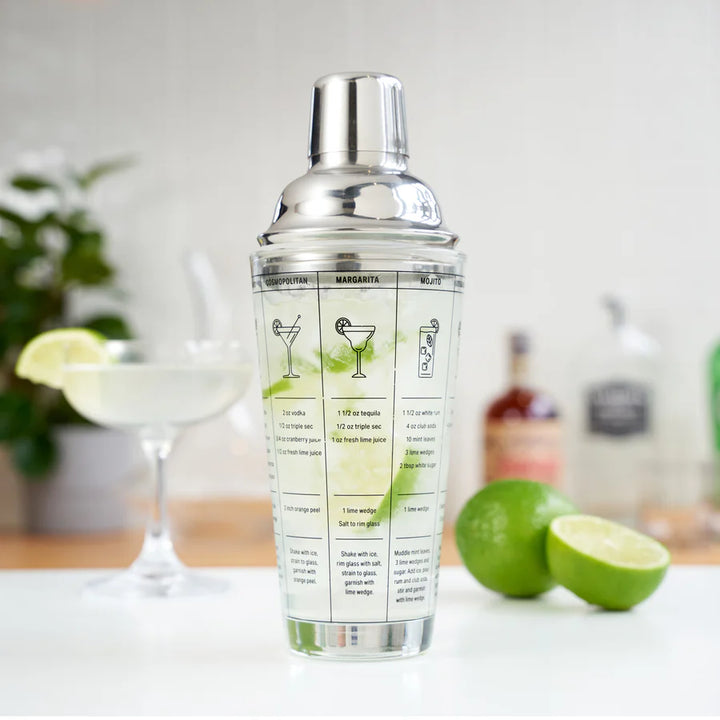 GLASS RECIPE COCKTAIL SHAKER