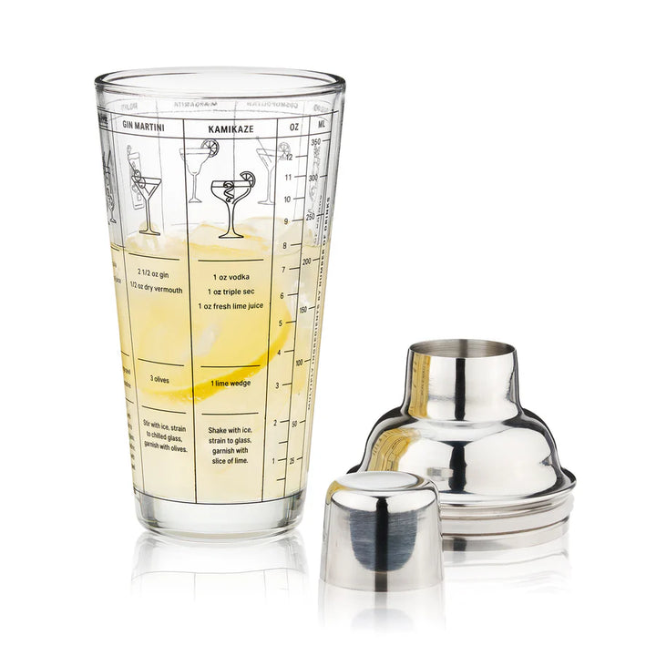 GLASS RECIPE COCKTAIL SHAKER
