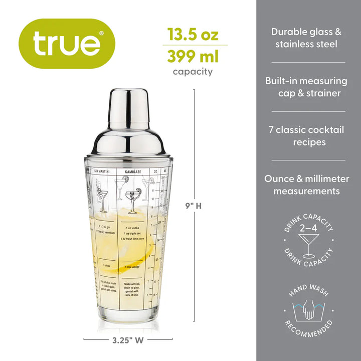 GLASS RECIPE COCKTAIL SHAKER