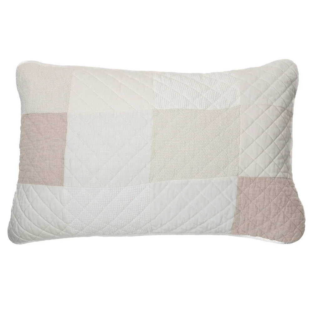 MERINGUE IVORY AND NATURAL PILLOW SHAM - QUEEN 20X30