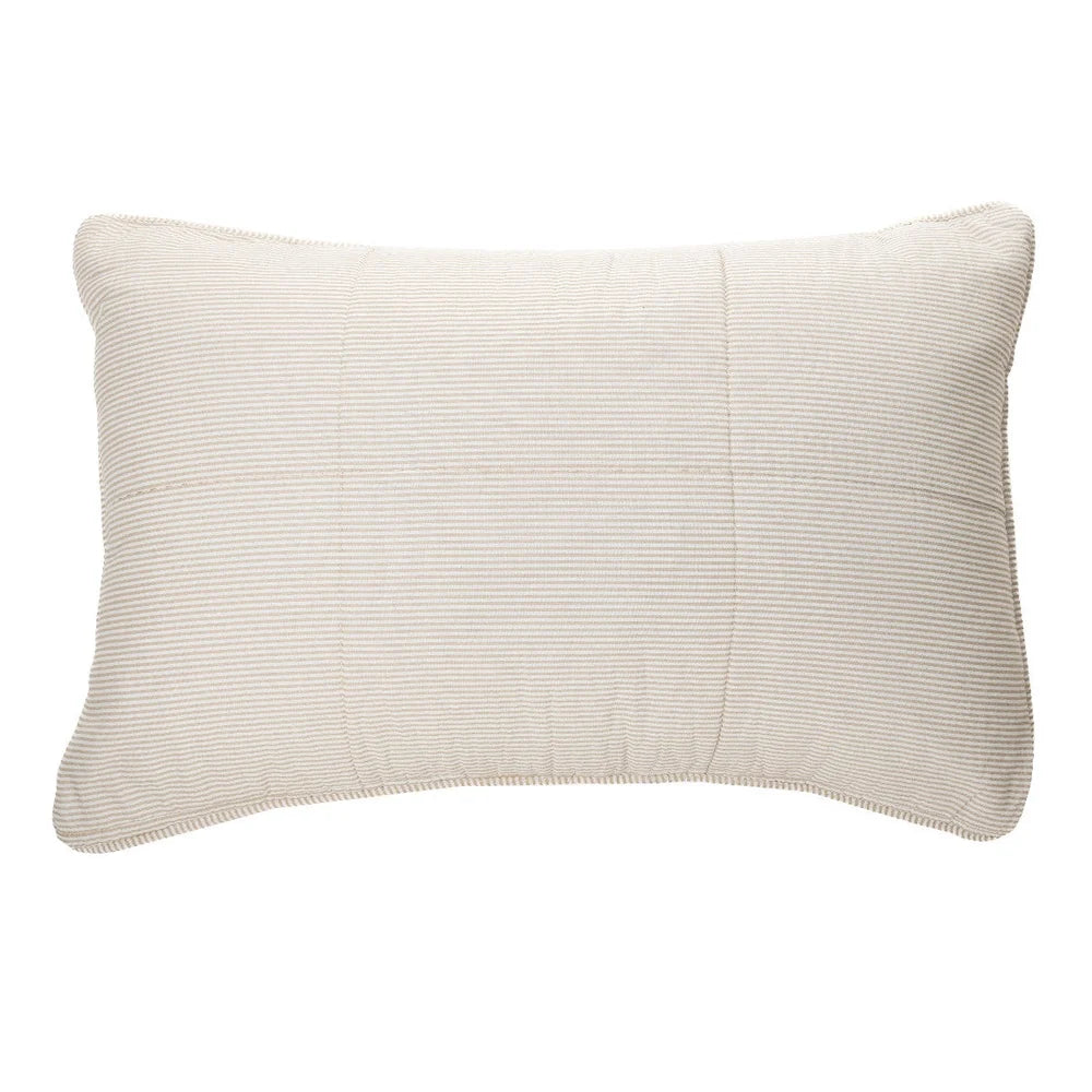 TAGLIATELLE NATURAL STRIPED DECORATIVE PILLOW SHAM - QUEEN 20X30&