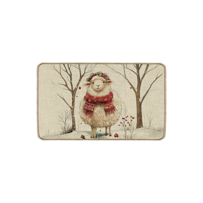 CHRISTMAS SHEEP POLY MAT 1.5X2.5 (45X75CM)