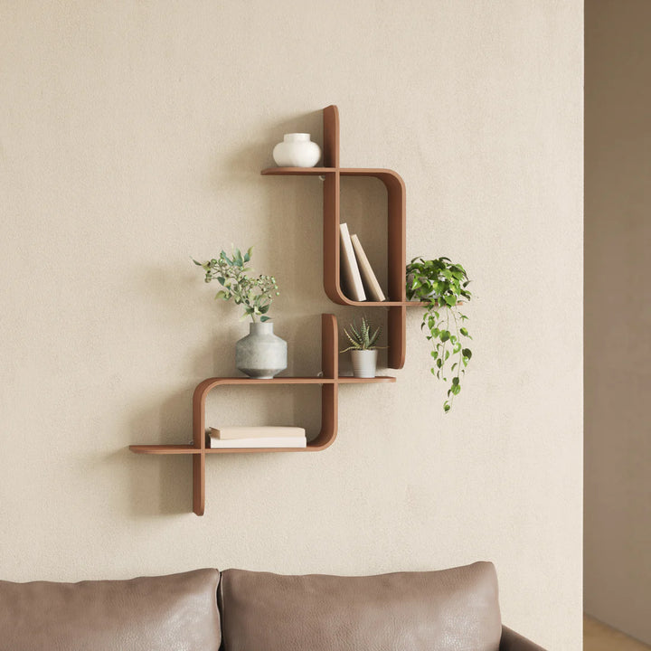 MONTAGE WALL SHELF "LIGHT WALNUT"