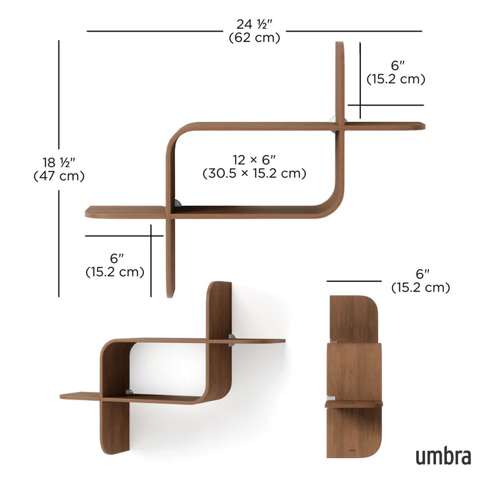 MONTAGE WALL SHELF "LIGHT WALNUT"