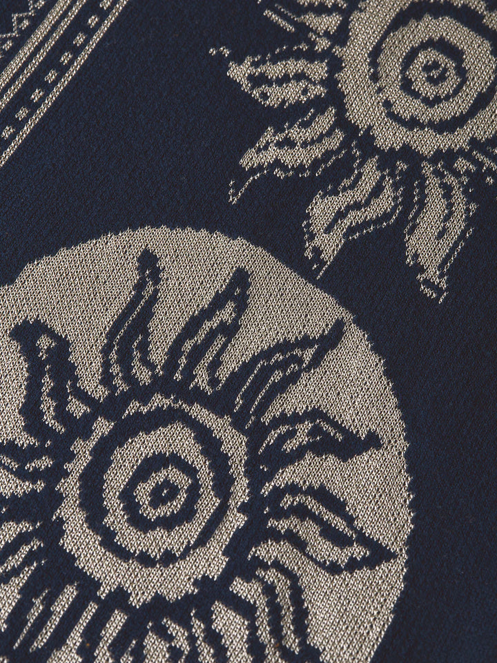 KNITTED JAQUARD SHORT SLEEVE "SUN DRESS BLUES"