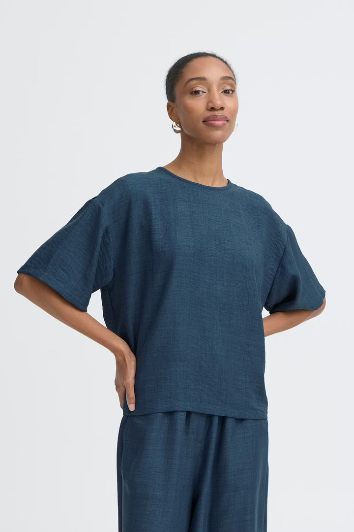 IHKATICO SHIRT "TRUE NAVY MELANGE"