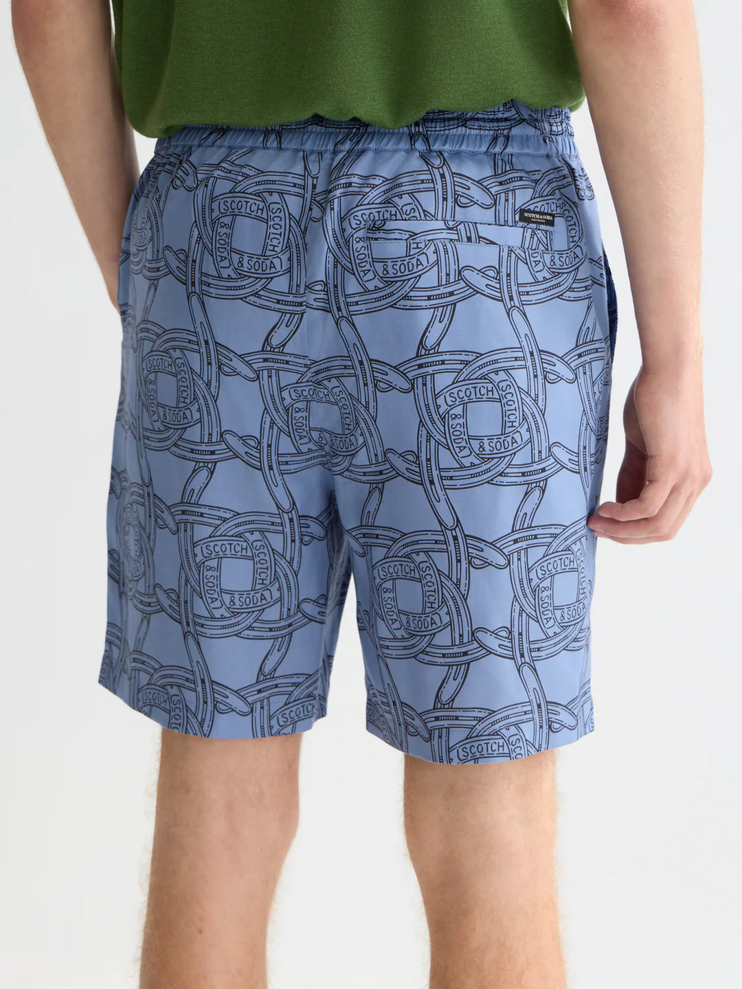 FAVE PRINTED RELAXED BERMUDA SHORTS "NAVY"