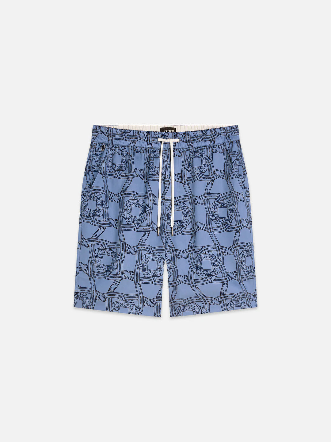 FAVE PRINTED RELAXED BERMUDA SHORTS "NAVY"
