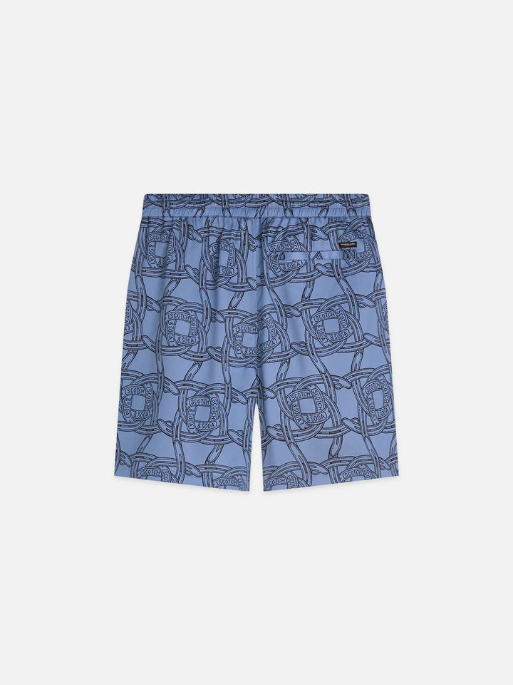 FAVE PRINTED RELAXED BERMUDA SHORTS "NAVY"