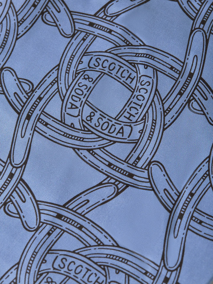 FAVE PRINTED RELAXED BERMUDA SHORTS "NAVY"