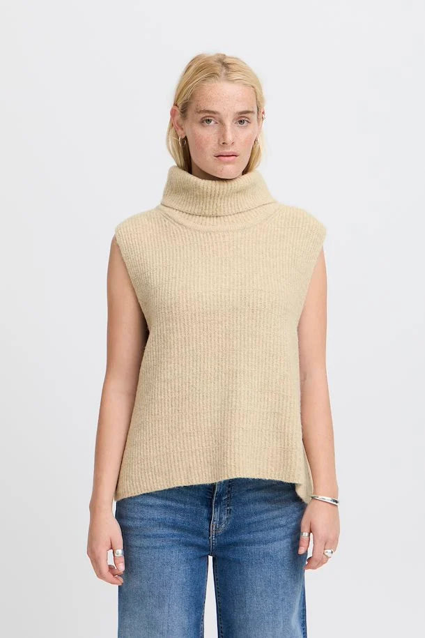 IASIDONIE PONCHO "OATMEAL MELANGE"