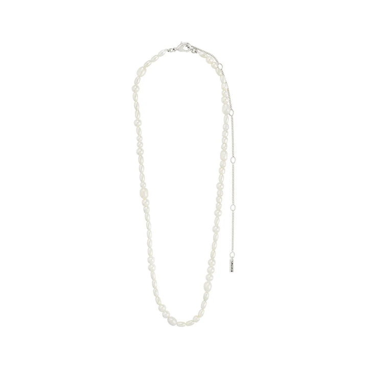 ELLIANA FRESHWATER PEARLS & GLASS BEADS NECKLACE "SILVER-PLATED"