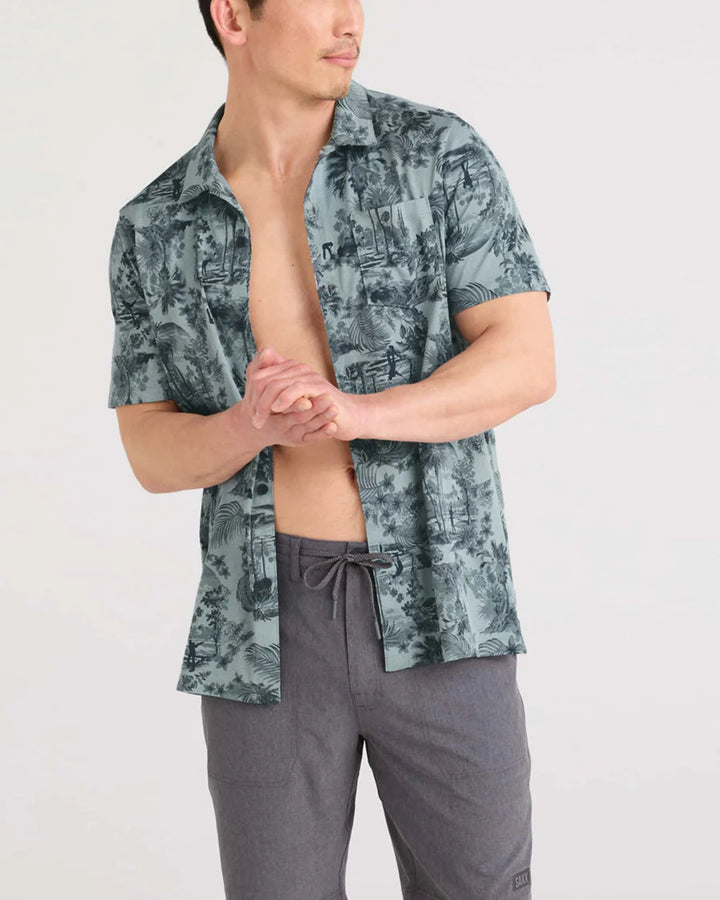 DROPTEMP DRY PERFORMANCE RESORT POLO SHIRT "GOLF TOILE-SILVER PINE"