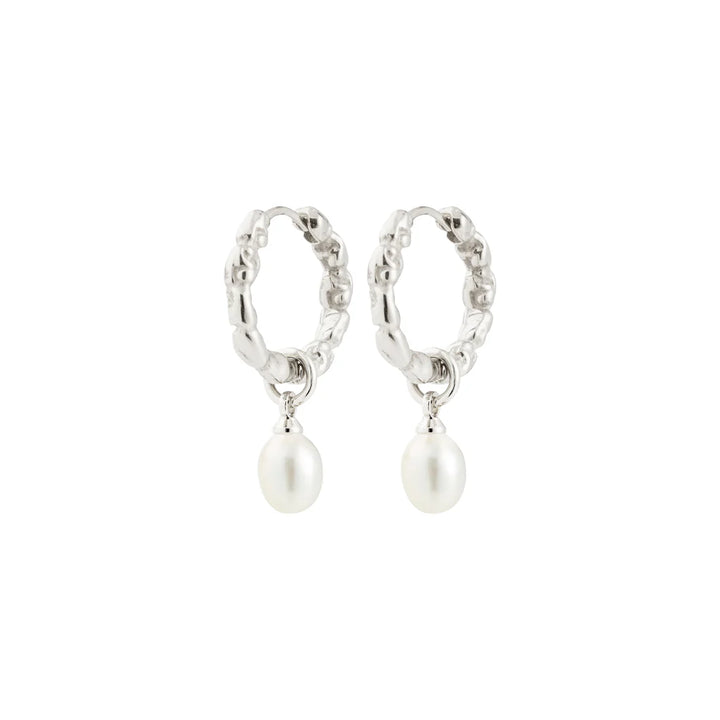 SHIFT RECYCLED FRESHWATER PEARL PENDANT EARRINGS "SILVER-PLATED"