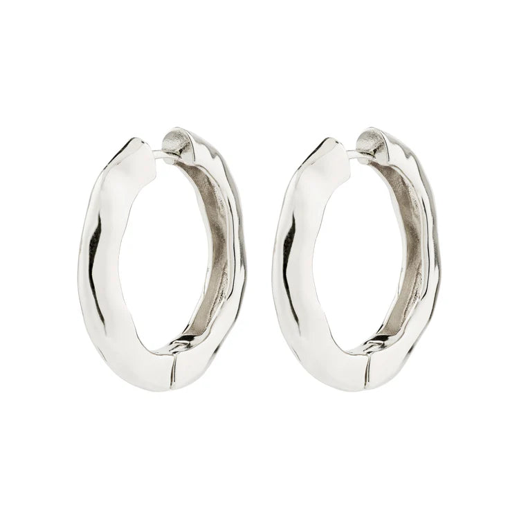 BELIEVE RECYCLED HOOP EARRINGS (SILVER-PLATED)