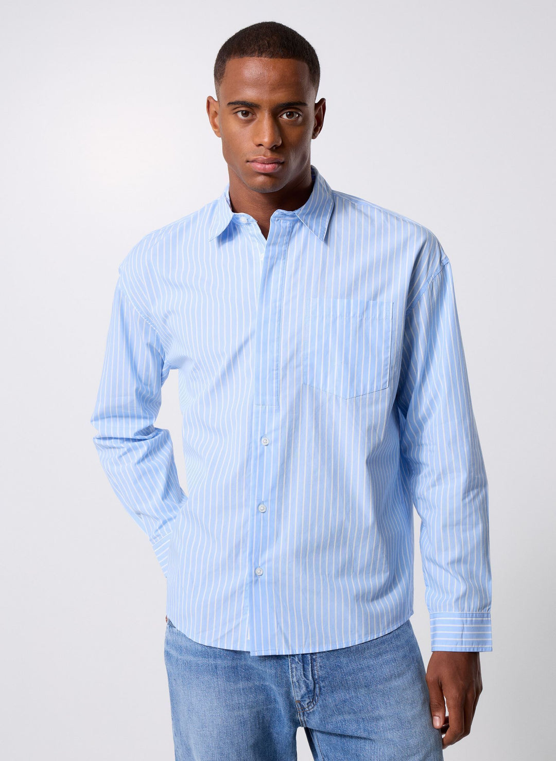 CFSIXTEN LS WIDE STRIPED SHIRT "VISTA BLUE"
