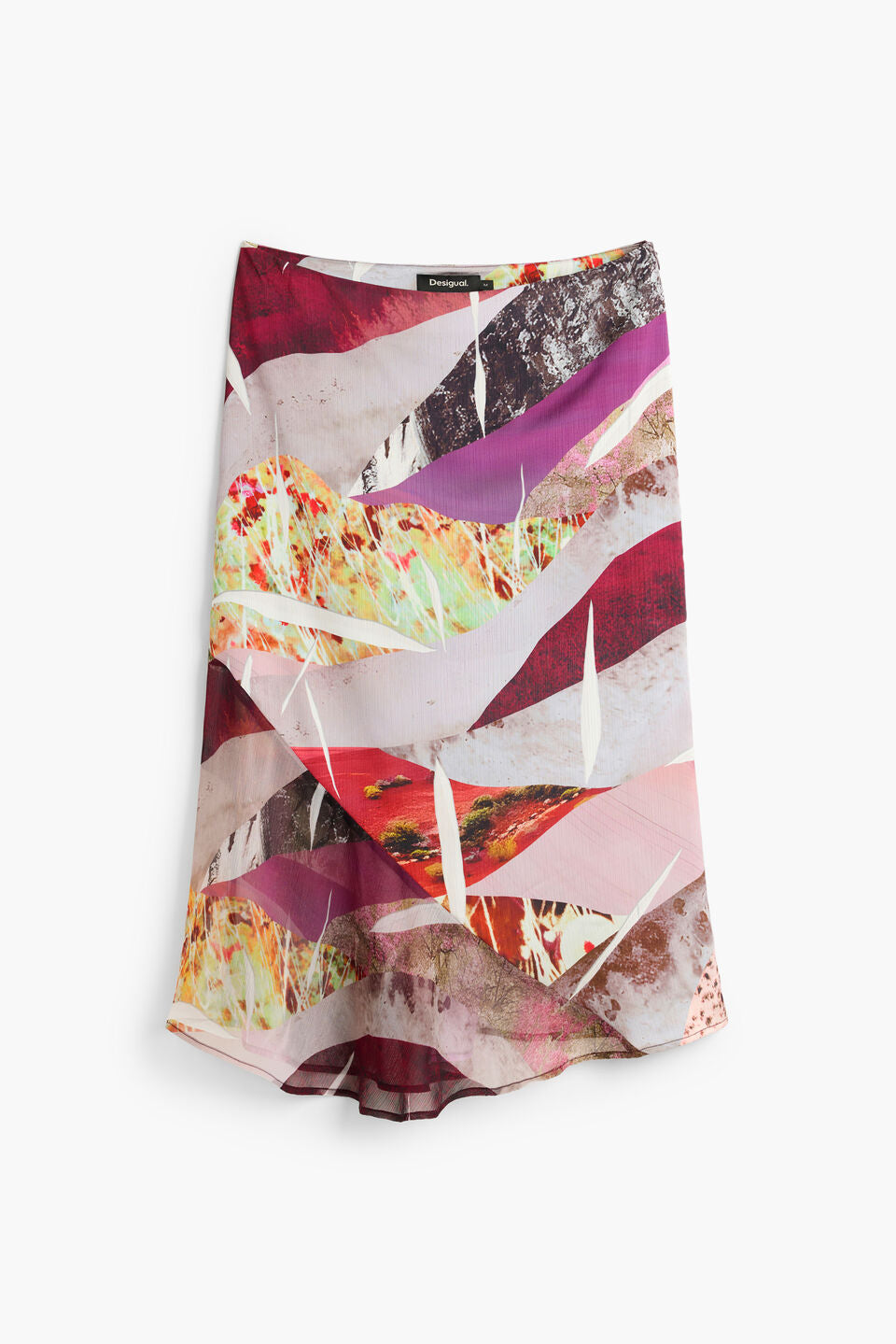 ASYMMETRICAL PRINTED SKIRT "BLACK"