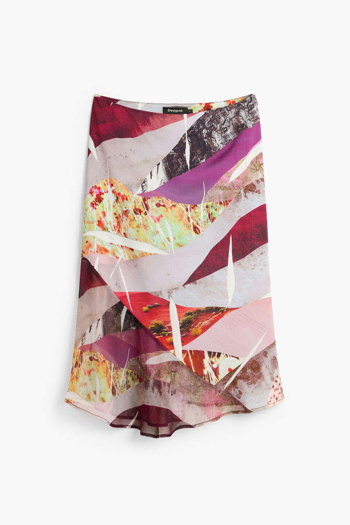 ASYMMETRICAL PRINTED SKIRT "BLACK"
