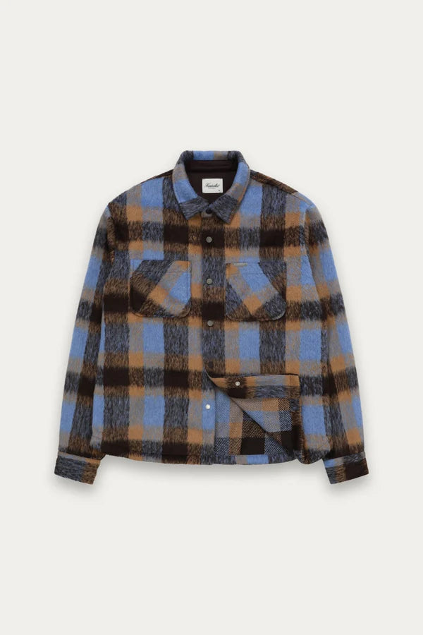 FW25 SNAP PLAID OVERSHIRT "BLUE"