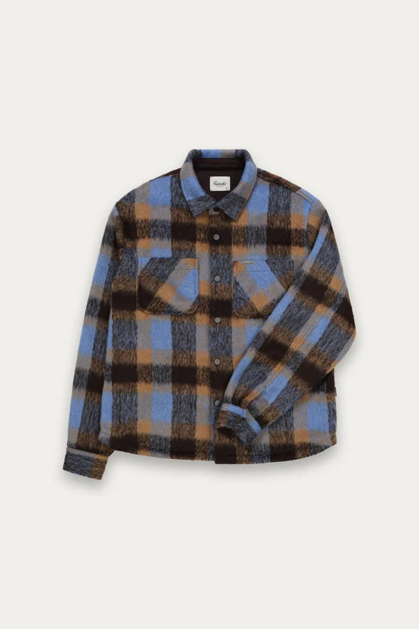 FW25 SNAP PLAID OVERSHIRT "BLUE"