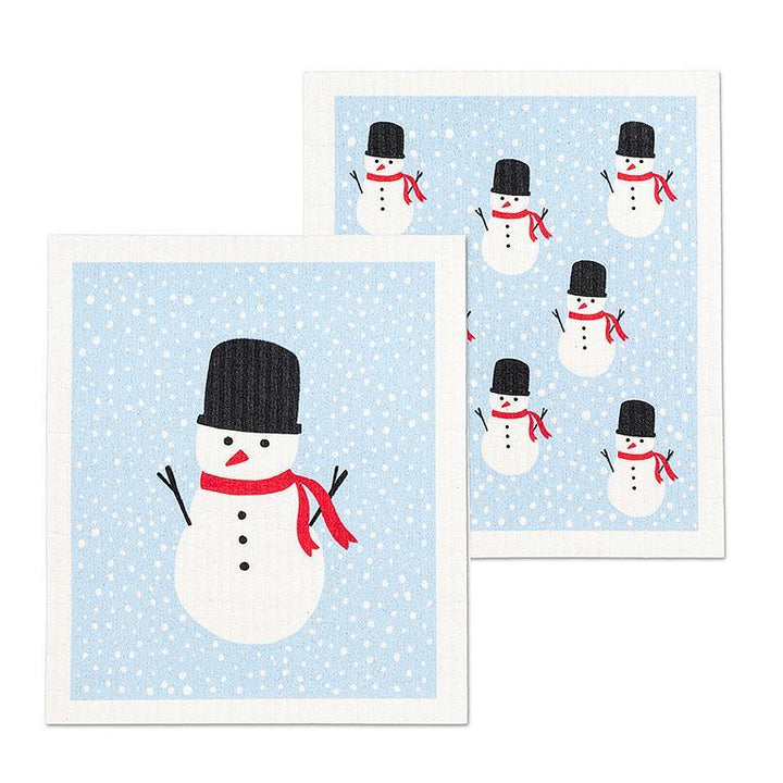 SNOWMAN DISHCLOTHS, SET OF 2 6.5X8''L