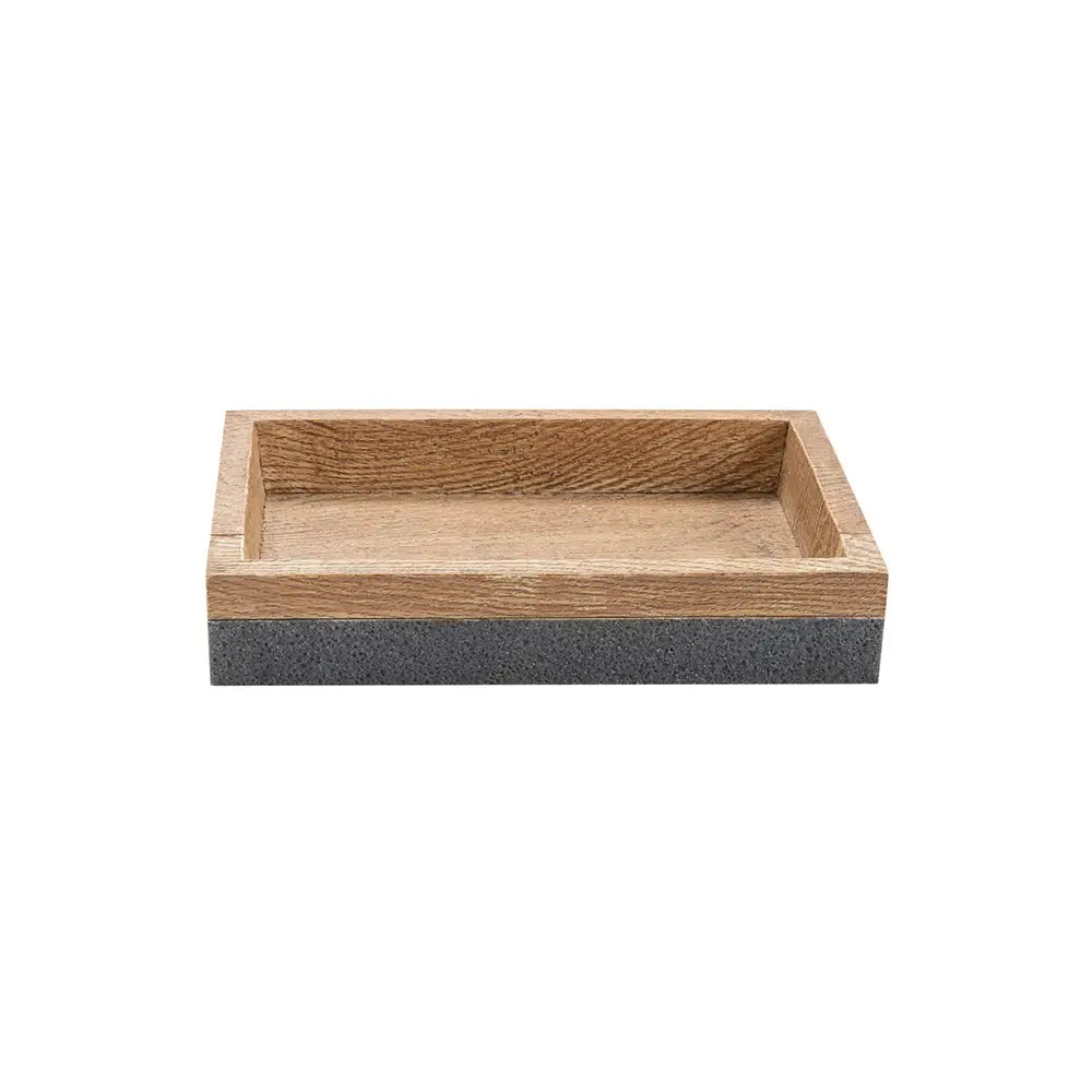 KENORA RESIN SOAP DISH - GREY/BROWN