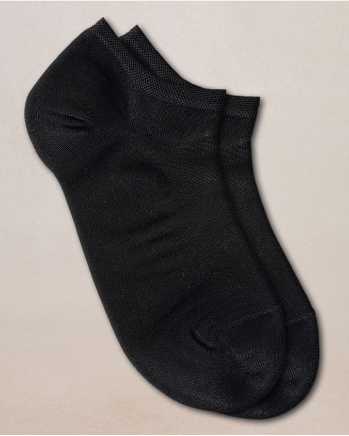 SCOTTISH YARN ANKLE SOCKS "BLACK"