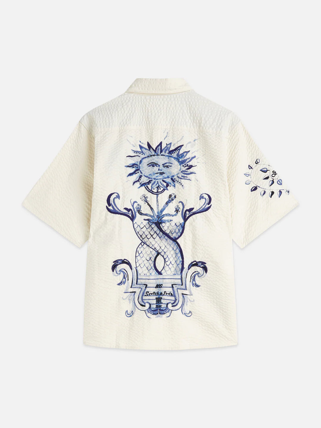 SCOTCH &amp; SODA X ROYAL DELFT RELAXED SHORT-SLEEVE SHIRT "EGGNOG"