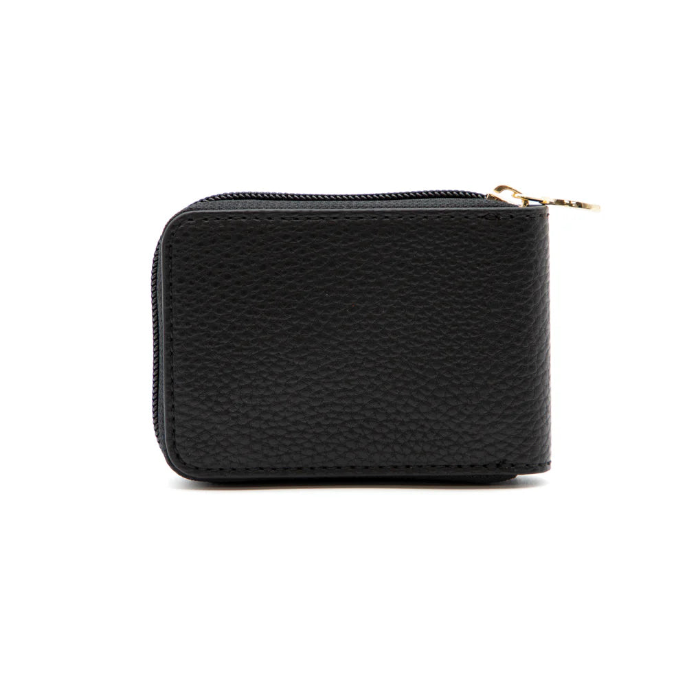RIONA PEBBLED SOHO ZIP AROUND RFID WALLET "BLACK"