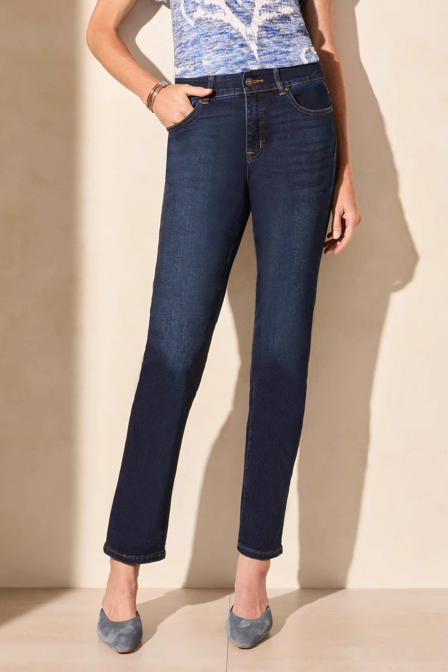 SOPHIA CURVY FIT STRAIGHT LEG JEANS "DEEPOCEAN"