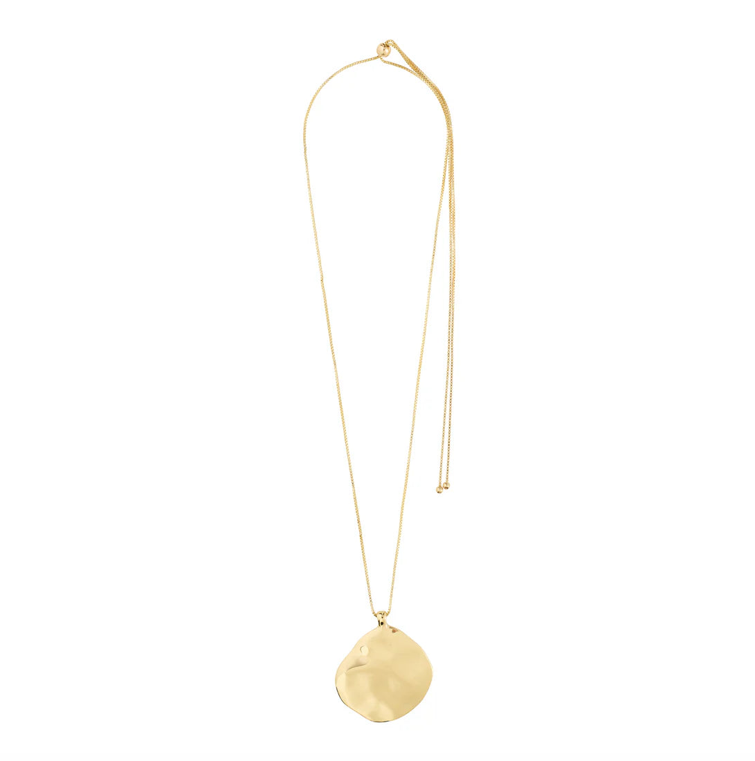 SPARKLE RECYCLED WAVY PENDANT NECKLACE "GOLD-PLATED"