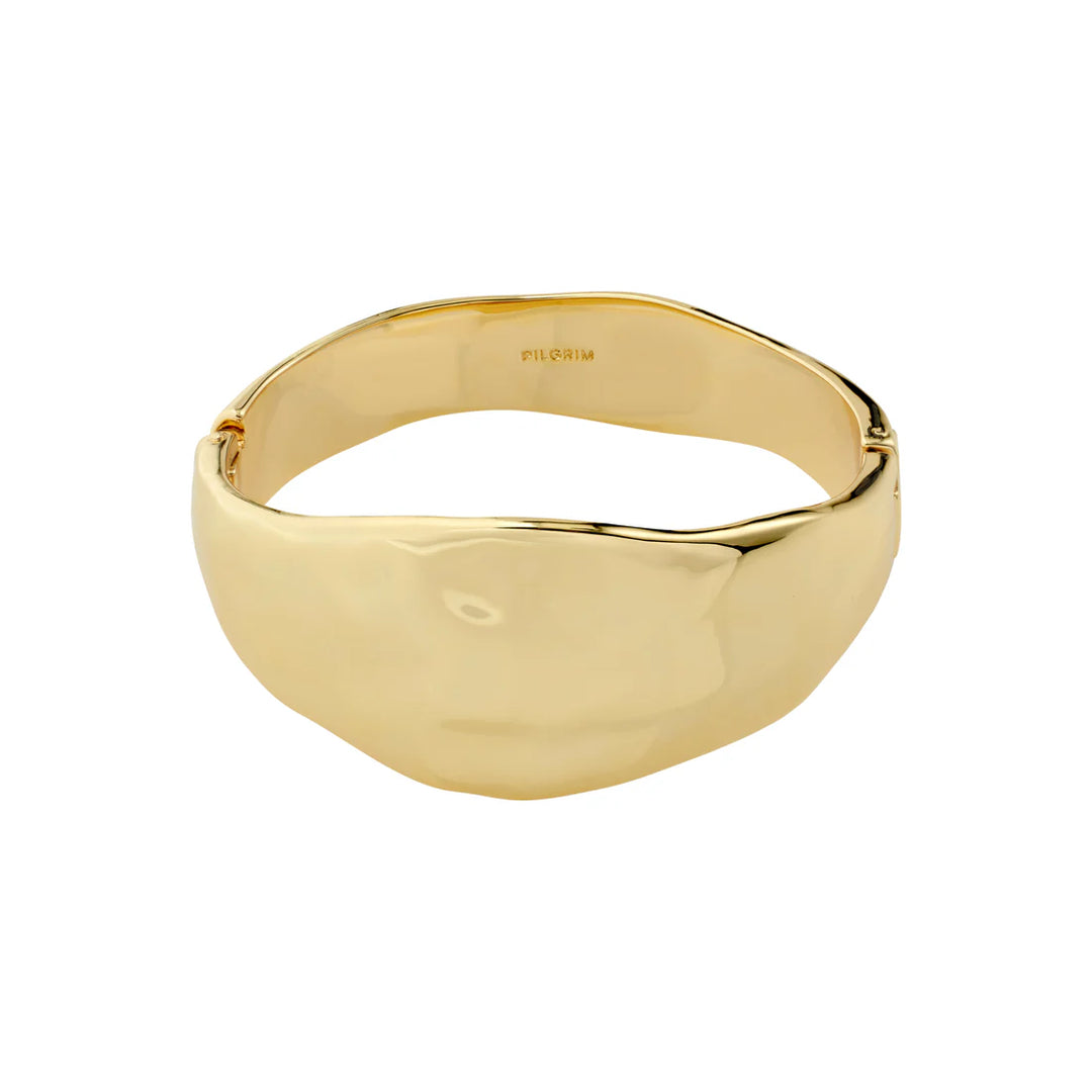 SPARKLE RECYCLED FLAT BANGLE BRACELET "GOLD-PLATED"