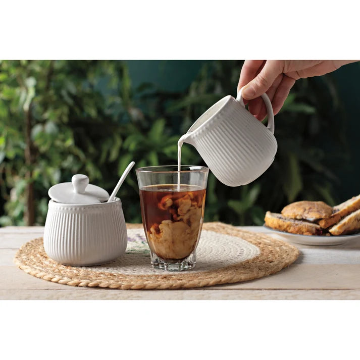 WHITE SPECKLED SUGAR POT