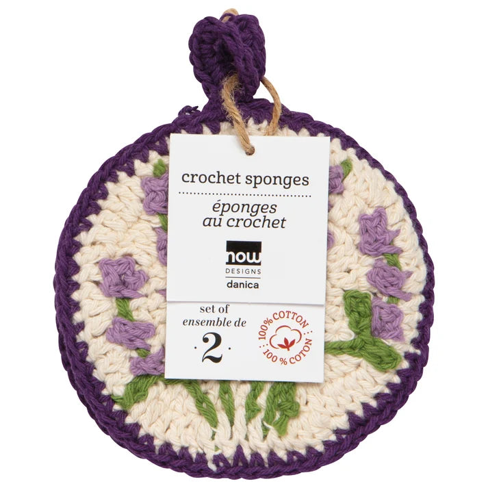LAVENDER CROCHET SPONGES - SET OF 2
