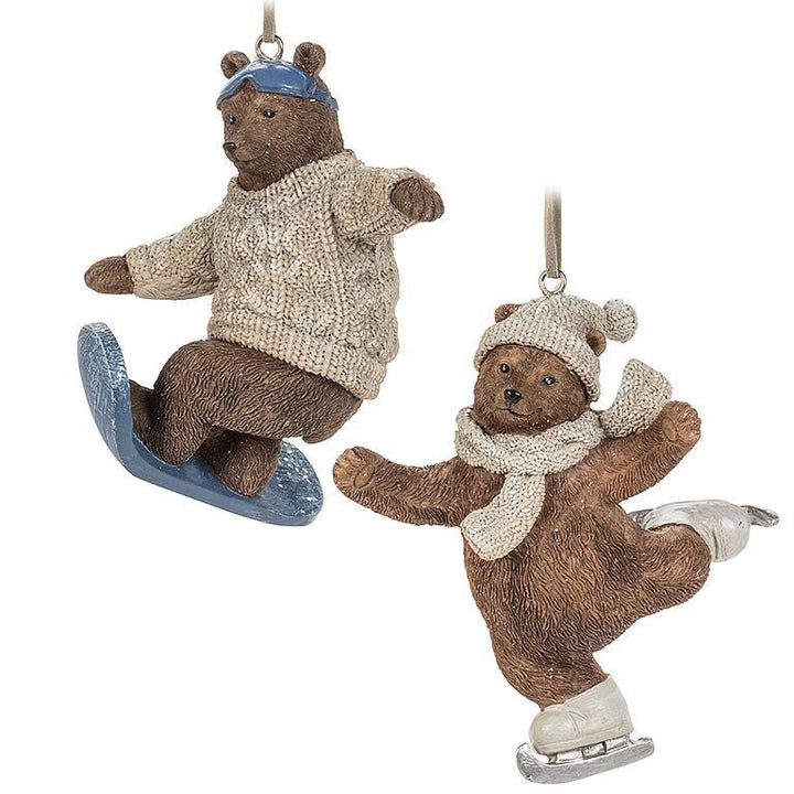 SPORT BEAR ORNAMENT - 2 ASSORTED 4''H