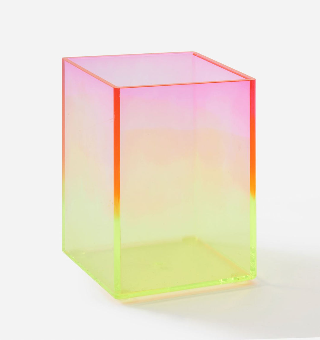 PINK &amp; YELLOW SQUARE PEN HOLDER