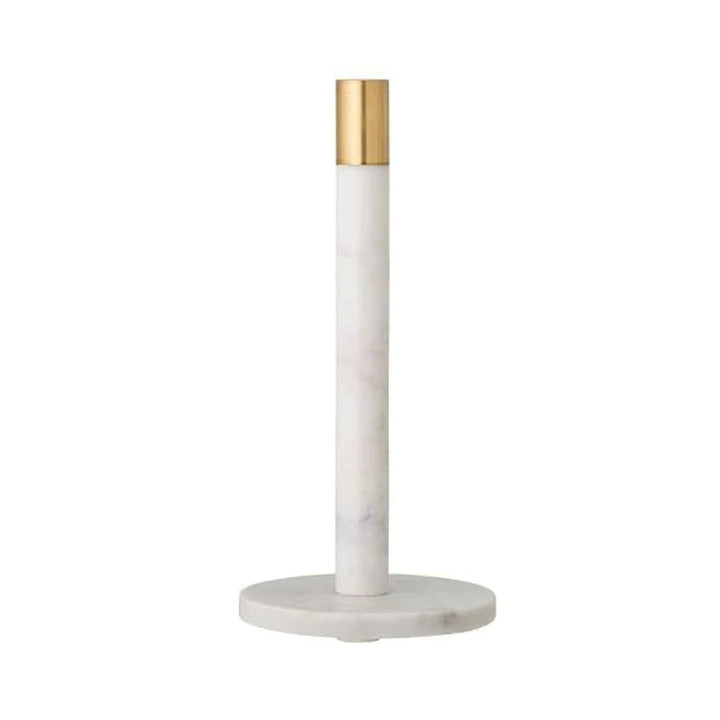 MARBLE PAPER TOWEL HOLDER WITH BRASS BAND WHITE 6X12