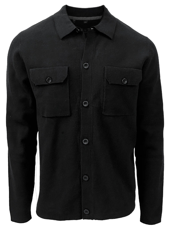 STEVE - CASHMERE-LIKE TOUCH KNIT CARDIGAN "BLACK"