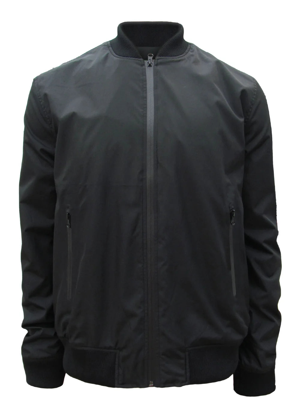 STEVENO - BASEBALL MICROFIBER BOMBER JACKET "BLACK"