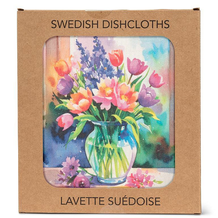 STILL LIFE VASE DISHCLOTH 6.75X7.5&