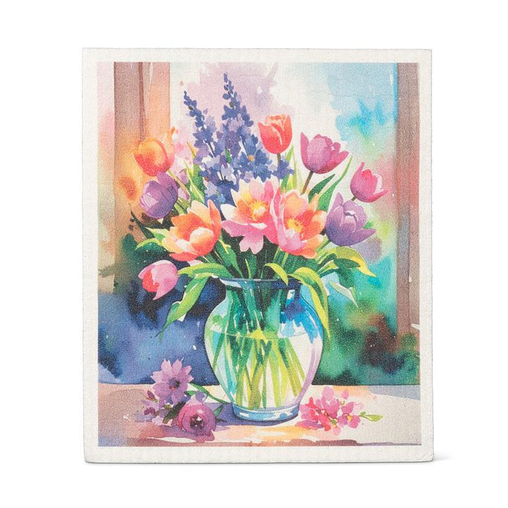 STILL LIFE VASE DISHCLOTH 6.75X7.5&